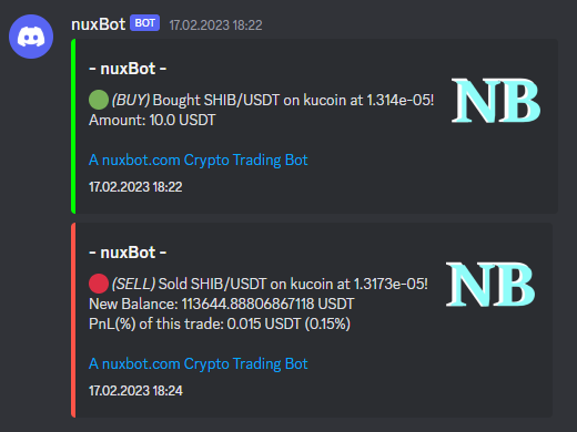 nuxBot Discord Notification